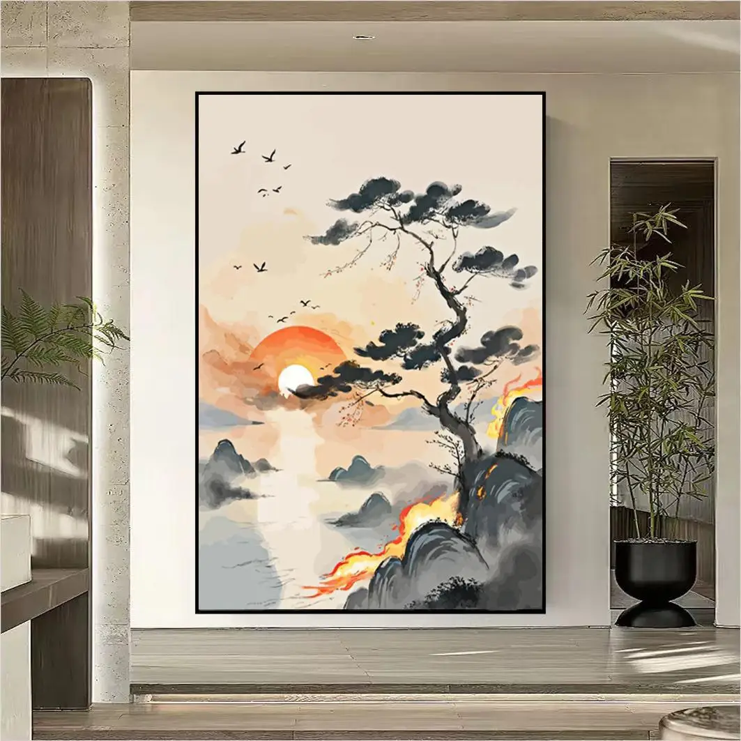 

5267551 Digital oil painting living room decorative painting sofa background wall hanging painting