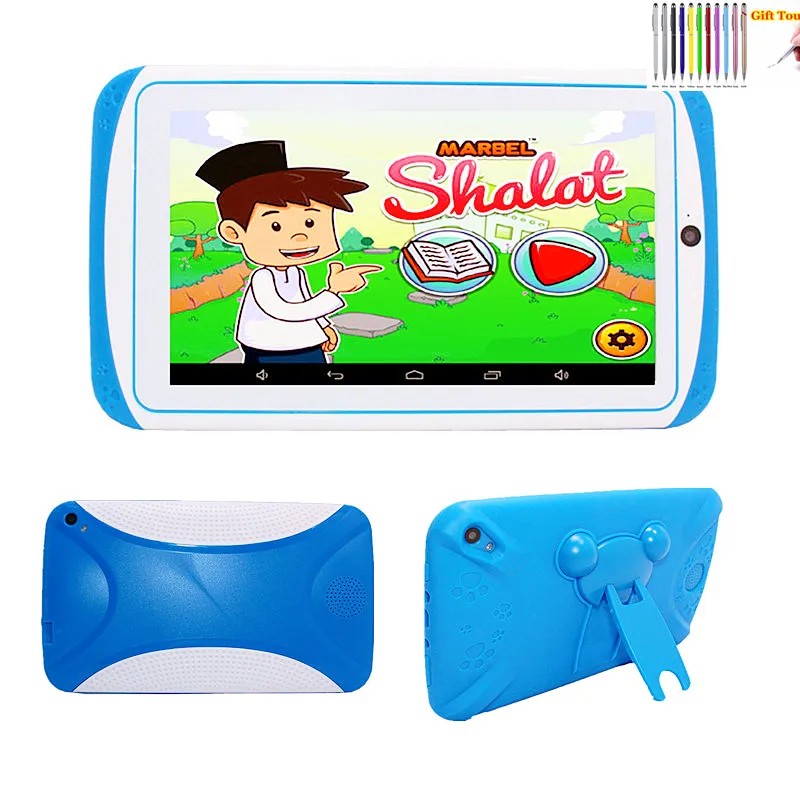 Tablette PC 7 "E98 Android 10.0 pour enfants, 1 Go de RAM + 16 Go de ROM, avec étui en silicone, pour les touristes, appareil photo, façade, core, wifi, offre spéciale