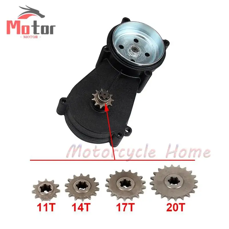 T8F 11/14/17/20 Tooth  43CC 47CC 49CC Dual Chain Clutch Gear Box Black Mini Moto Pit Dirt Bike Quad ATV Buggy Go kart