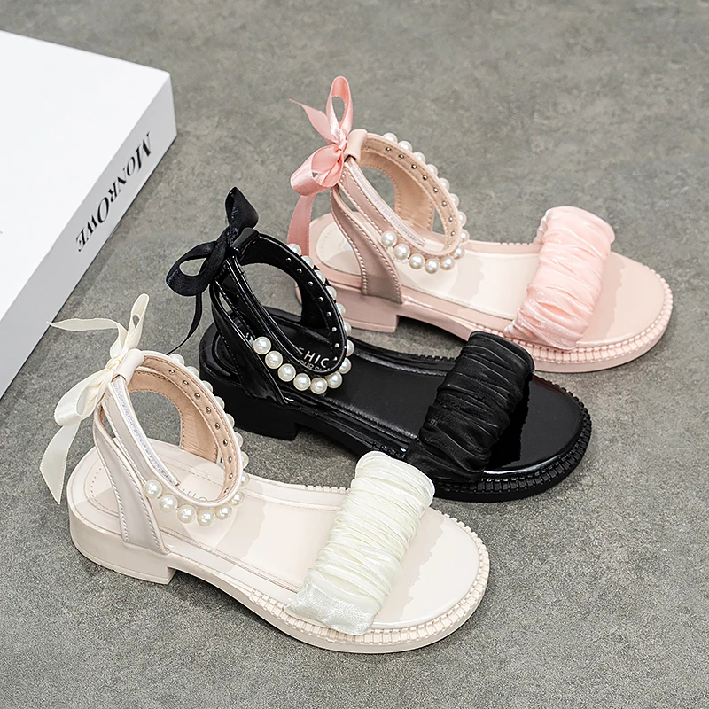 

Beautiful Princess Open toed Sandals 2026 Summer New Children's Shoes Sweet Bow Anti slip Elegant Fashion Sandals