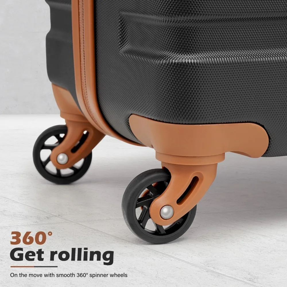 Conjunto de bagagem de 4 peças mala giratória hardshell leve trava TSA