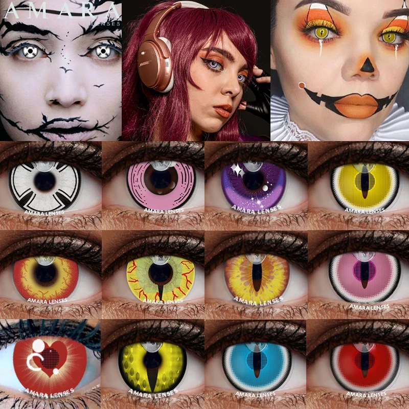 AMARA Cosplay lentes de contacto de Color para ojos maquillaje anual Halloween belleza lentes de contacto ojos cosméticos lentes de Color ojos