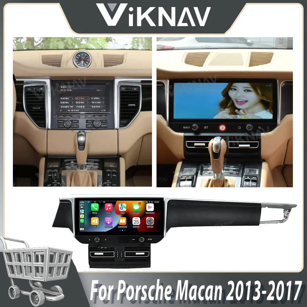 Viknav Android Car Radio For Porsche Macan 2013-2017 12.3inch Multimedia Player Car GPS Navigation Carplay Auto Radio