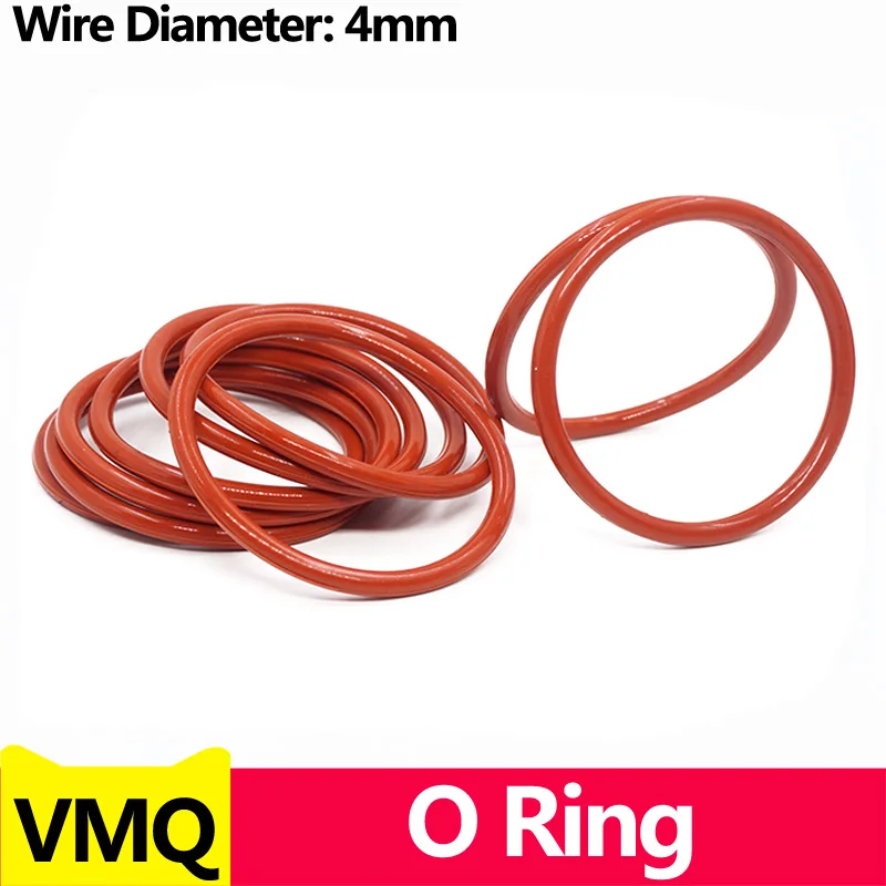 Red Color  Silicone Rubber O-RING VMQ Sealing Rings Repair Skeleton Oil Gasket  Washer OD*WD 4MM