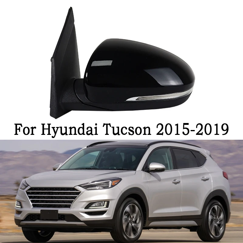Car Rear View Side Door Mirror Assembly，Hyundai Tucson 2015-2019 Electrical Power Folding Heated Glass Turn Signal Lights