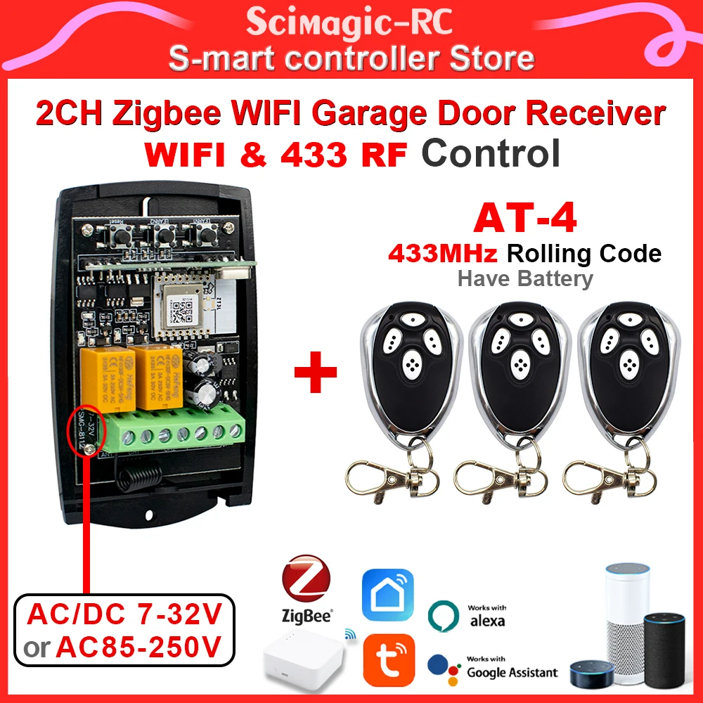 2CH Smart ZigBee WiFi Switch Module 433mhz RF Remote Tuya Smart Life App Remote Control Alexa Google Home Voice Control