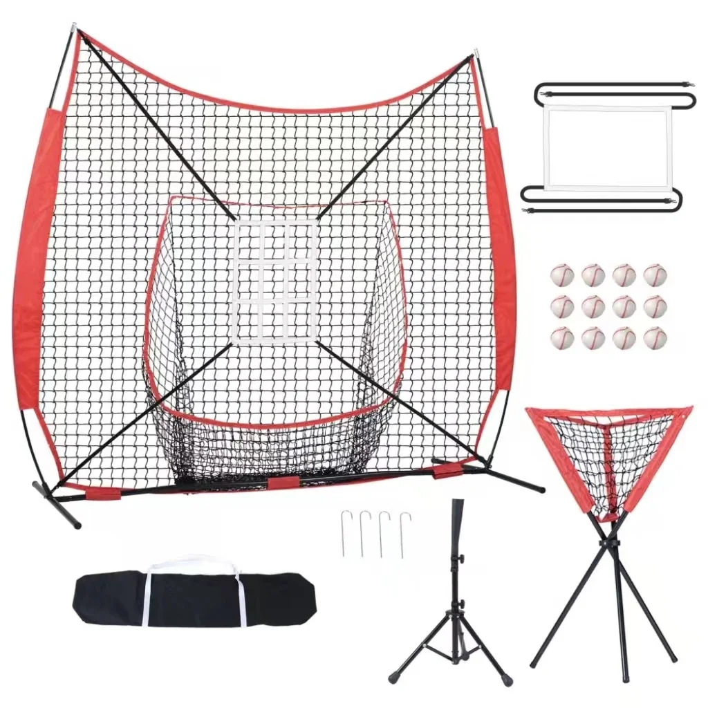 

Portable Polyester Lightweight Baseball Practice Batting Hitting Pitching Backstop Net Indoor/Outdoor Sports Training