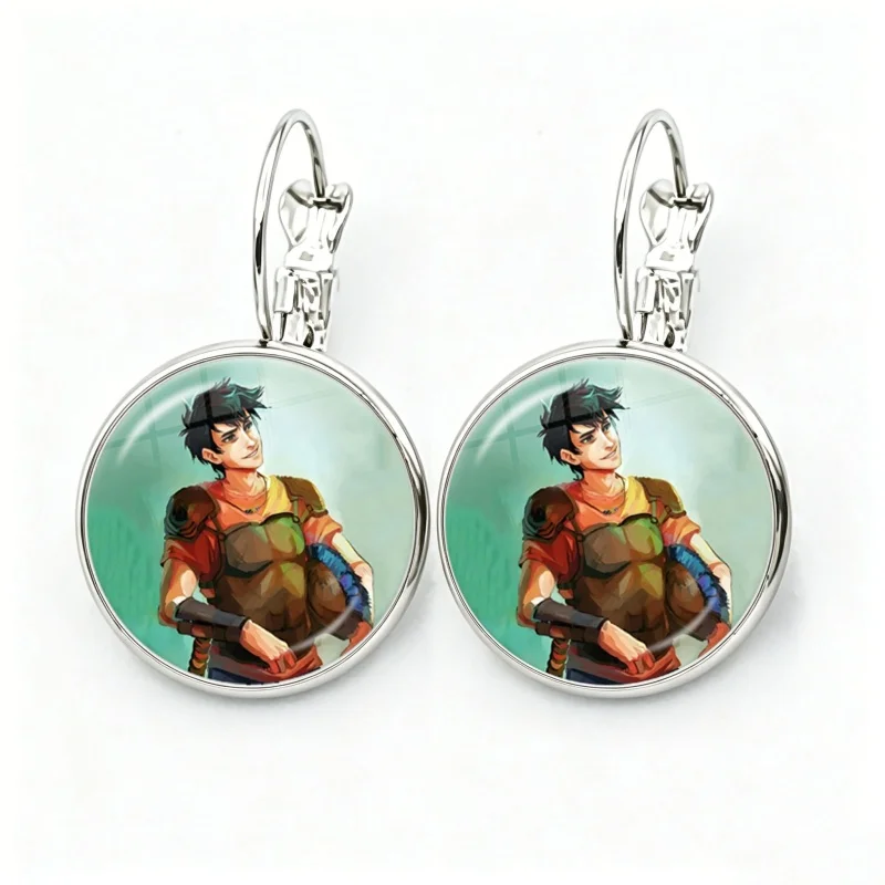 Exquisite Anime Glass Cabochon Solangelo Riptide Percy Jackson and The Olympians Nico Di French Hook Earrings Drop Earrings