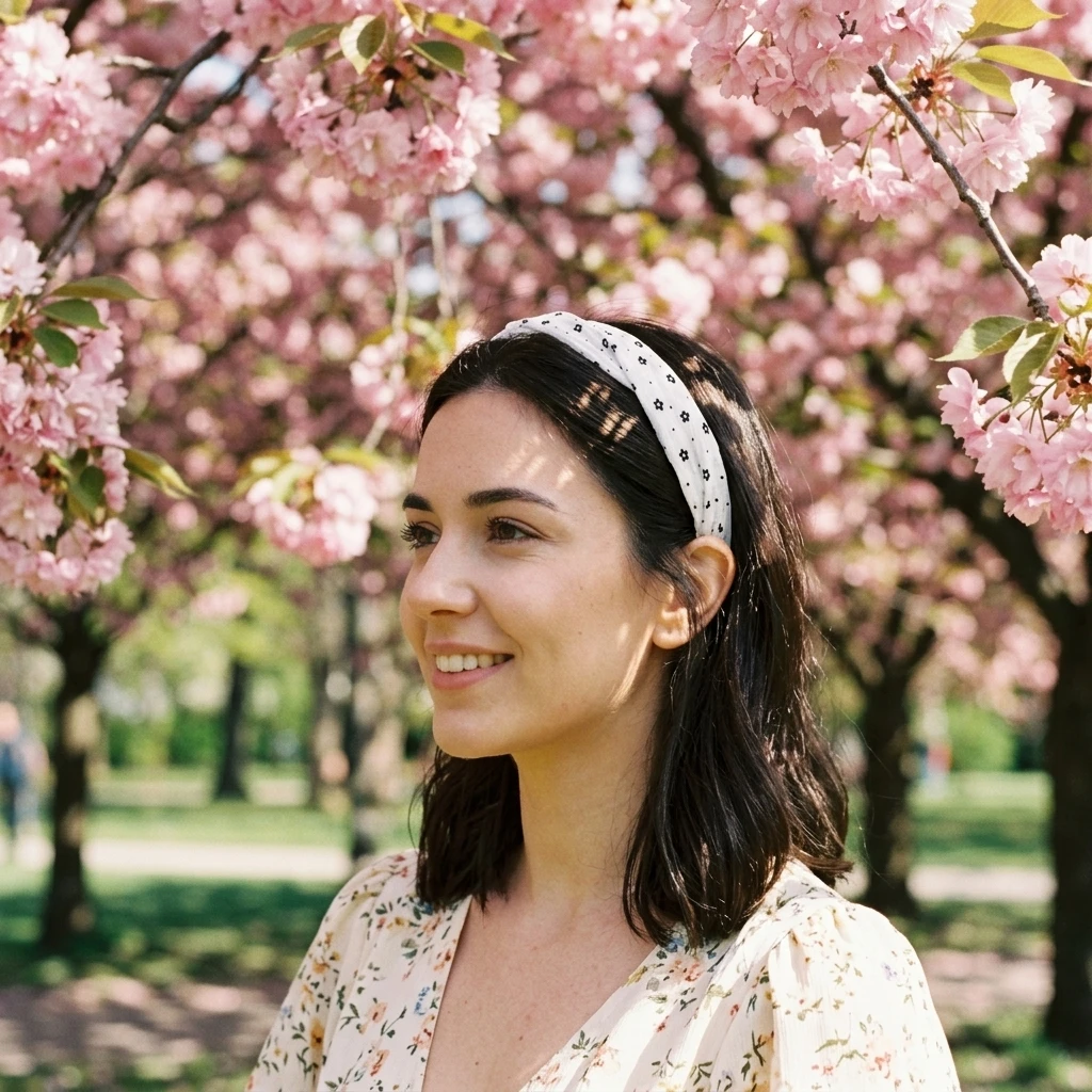Women'S Accessories Flannels - フランス風の花柄が施された、ねじり編みのヘアバンド。幅広のフランネル生地で覆われた合金製のヘアバンドで、伸縮性があり、滑りにくいので、女性に最適なヘアアクセサリーです。