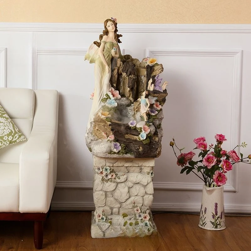 

Rockery figure flowing water fountain living room ornament large floor home decoration