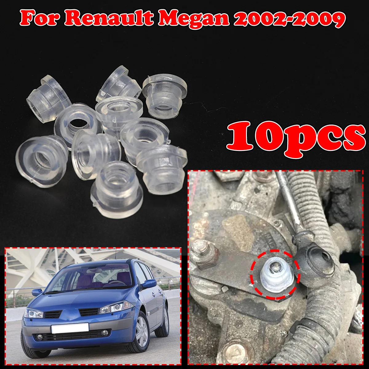 

10X Gear Shift Cable Bushing For Renault Megan 2002 2003-2009 Gearbox Pull Head Lever Line Rubber Sleeve Transfer Case Retainer