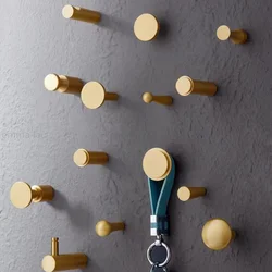 New Nordic Modern Wall Mounted Hooks Solid Brass Rack Coat Caps Wall Hanger Round Individual Clothes Hooks Bathroom Accessories