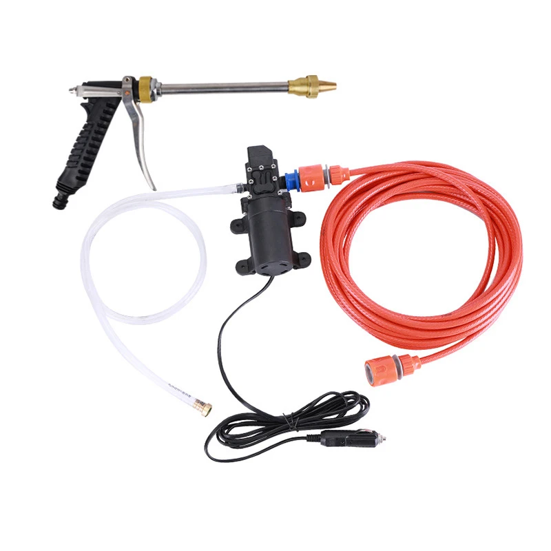 

New 60W Dc 12V Car High Pressure Spray Car Washer High Pressure Portable Car Wash Pump Set Tool Kit