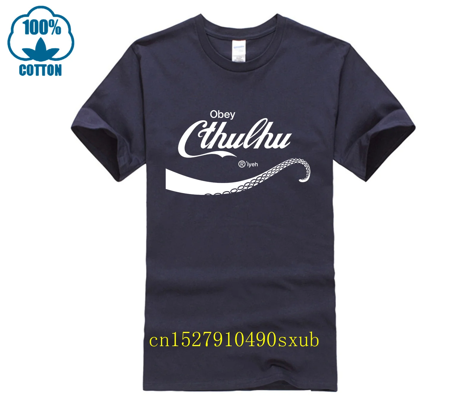 Fashion T Shirt 100% Cotton    brand men shirt Obey Cthulhu casual o-neck loose summer T shirt for men