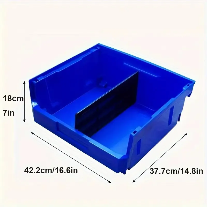 LEADLOONG 3pcs V7 Large Storage Parts Bin 377*422*180 mm/14.84*16.61*7.09 inch Heavy Duty  Stackable Plastic Part Box for Garage