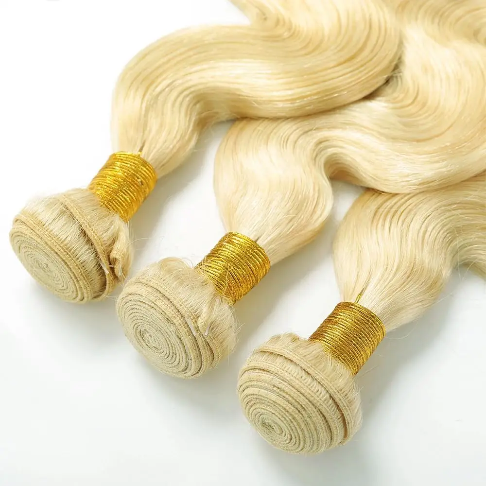 16A 블론드 허니 613 바디 웨이브 번들 인모 30인치 4/5/6 번들 브라질산 미가공 생색 인모 붙임머리