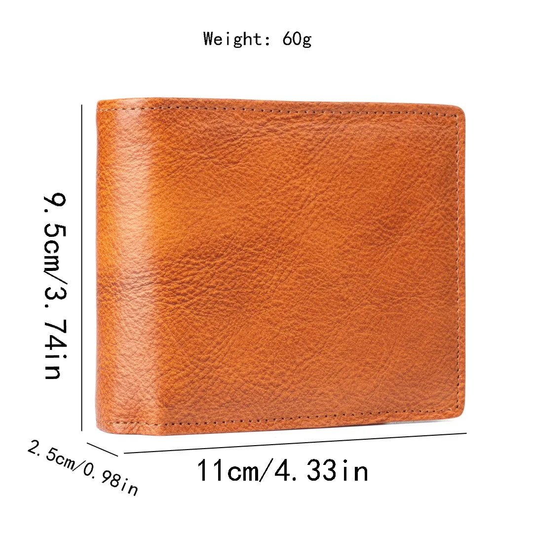 Men's Genuine Leather Wallet, Card Position, Card Bag, Large-capacity Change Bag, Anti-theft Brush, Magnetic Suction.