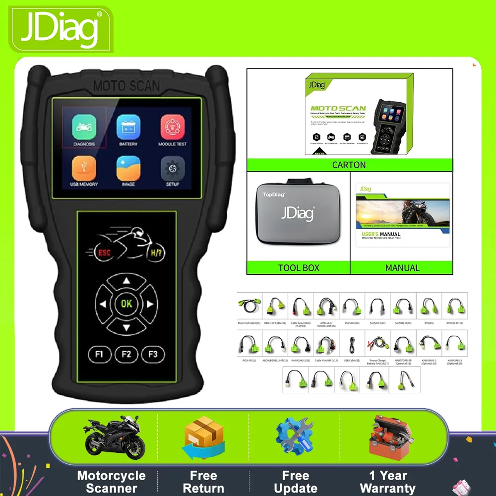 TopDiag M100 Pro Motorcycle Scanner OBD OBD2 Fault Code Reader Diagnostic Tool For BMW KTM Honda Kawasaki Yamaha Suzuki D87/88