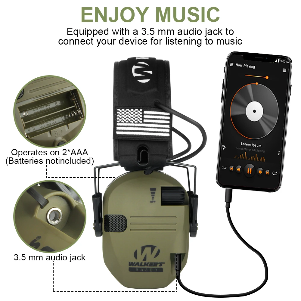 Tactical anti-noise Earmuff for Hunting shooting headphones Case Noise reduction Electronic Hearing Protective Ear Protection image 5