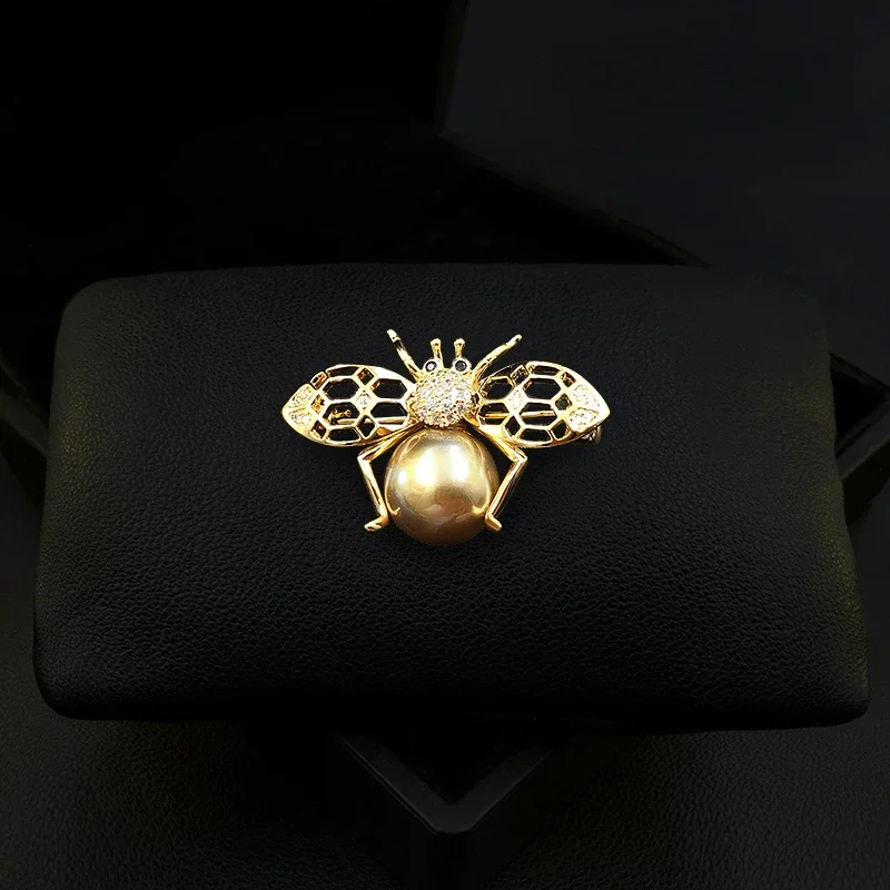 

1838 Retro Smart Little Bee Brooch Exquisite High-End Insect Neckline Corsage Men and Women Suit Sweater Pin Accessories Jewelry