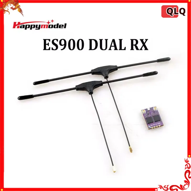 HappyModel ES900 DUAL RX ELRS Diversity Receiver 915MHz / 868MHz Built-in TCXO for RC Airplane FPV Long Range Drones DIY Parts