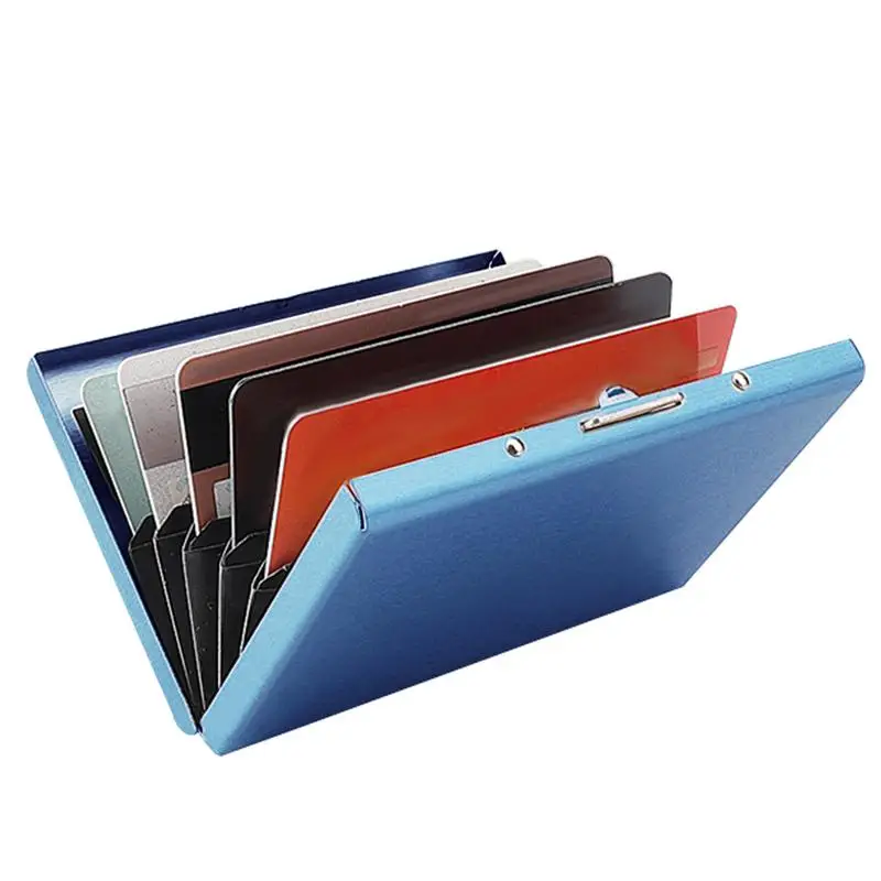 Metal Card Wallet Slim RFID Blocking Mini Credit Card Wallet Metal Hard Case Card Case For Business Cards Purse Name Card