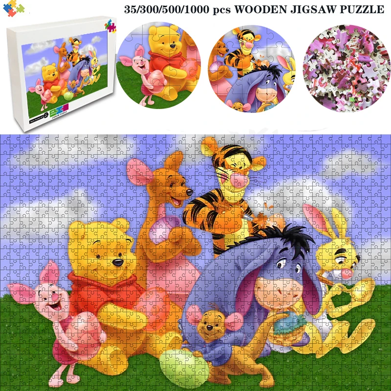 Disney Winnie The Pooh Jigsaw Puzzles Adult Jigsaw Fun Family Game Intellective Educational Toy Diy Puzzle Home Decoration