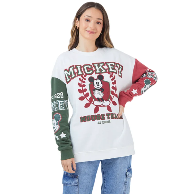 

Команда Микки Мауса Диснея, 1928 года, винтажный пуловер с круглым вырезом в стиле ретро для мальчиков и девочек, толстовка, мягкий, удобный, стильный, свободного кроя, осень-зима