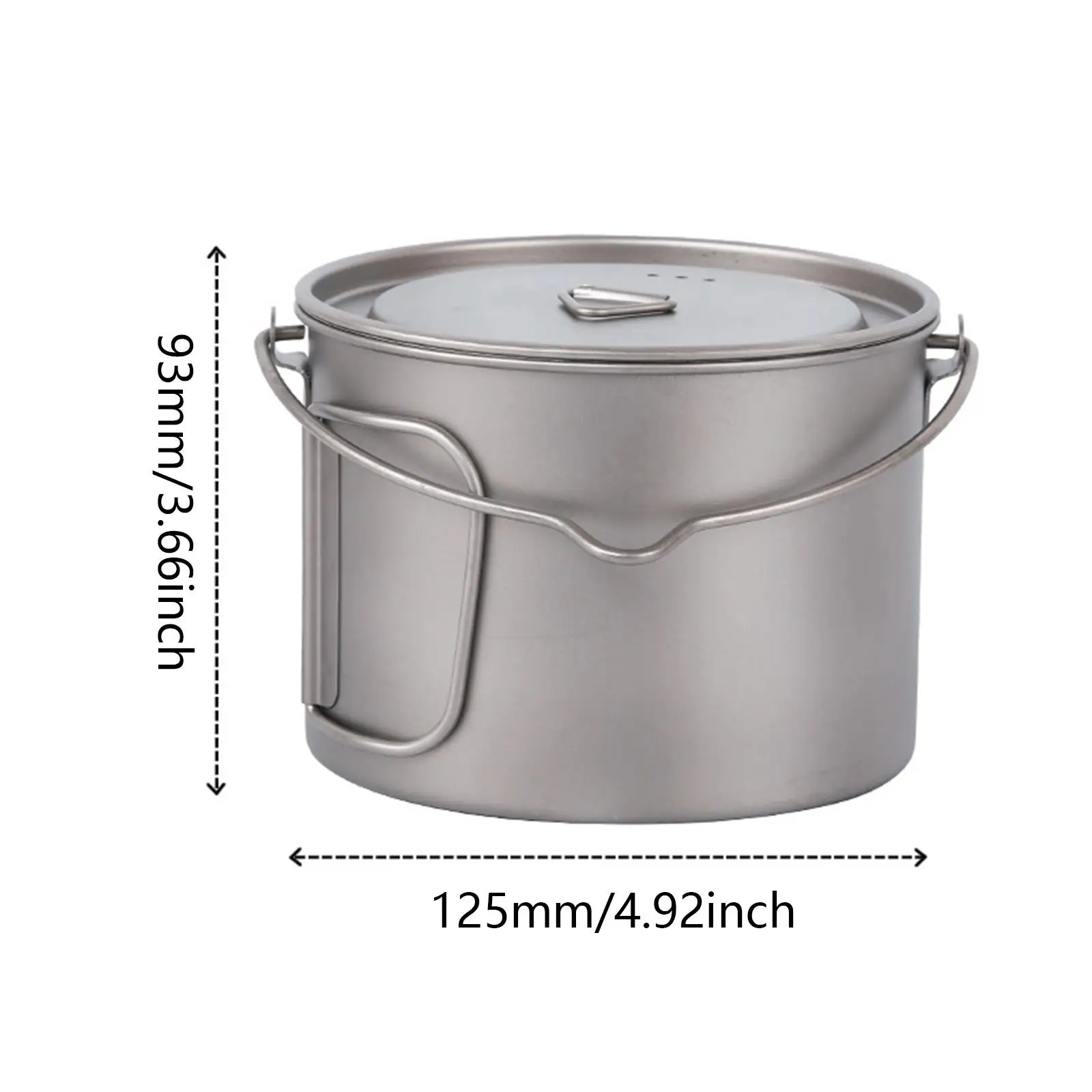 Tasse ronde ultralégère en titane avec couvercle, pot extérieur, tasse pour sac à dos, pêche, maison, bureau, 900ml