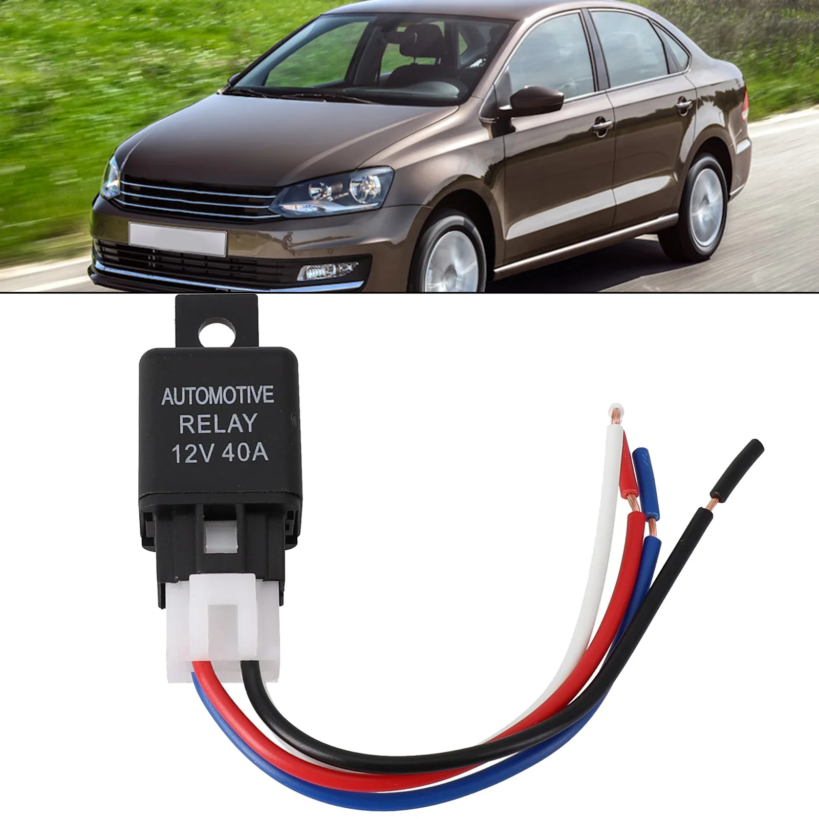 Car Van Boat Bike SPST Relay 12V 40A with Cable for Alarm Remote Start Trunk Release Fog Light and Air Wiring Needs