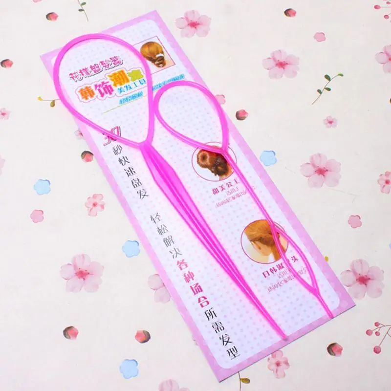 U0DE 2 sztuk/zestaw kobiety dziewczęta urządzenie do stylizacji kucyka narzędzia klipsowe opaski do włosów Braider Accesso