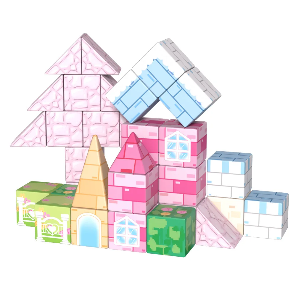 مكعبات بناء مغناطيسية للأطفال مجموعة ألعاب عالم المغناطيس ألعاب حسية جذعية للأولاد والبنات هدية ألعاب بناء تعليمية ذاتية الصنع