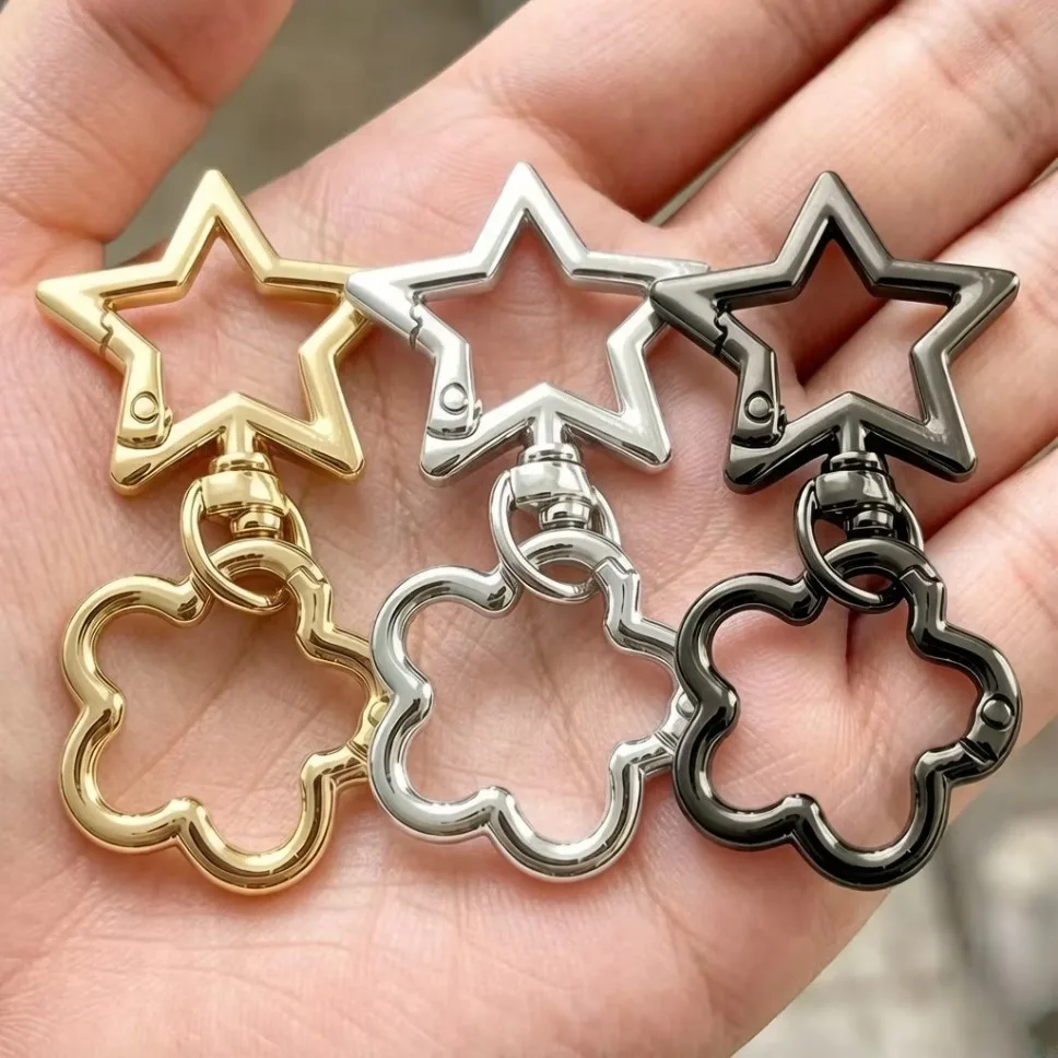 5-50 PCS five-pointed star-Shaped Metal Keychain: Rotating Clasp Key Ring Round Carabiner Clip O-Type Spring Hook. accessories