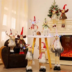 Christmas Large Standing Elk Dolls Navidad Figurine Ornaments With Lights Reindeer For Xmas Kid Gift 2023 New Year Home Decor