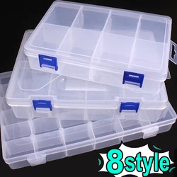 8-stijl transparante plastic opslag sieradendoos compartiment verstelbare container opbergdozen kralen ring oorbel organizer case