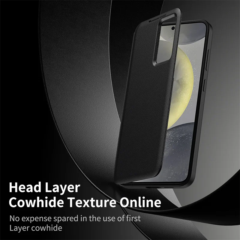 لسامسونج غالاكسي S22 S23 S24 S25 الترا زائد FE الأصلي بو الجلود بطاقة Pocke حافظة فليب الذكية عرض غطاء نافذة شفافة