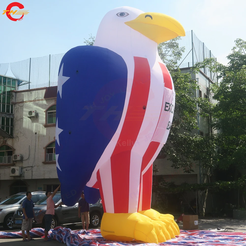 

Free Door Ship 8m 26ft High USA Flag Inflatable Eagle Model Animal Decoration for Advertising Promotion