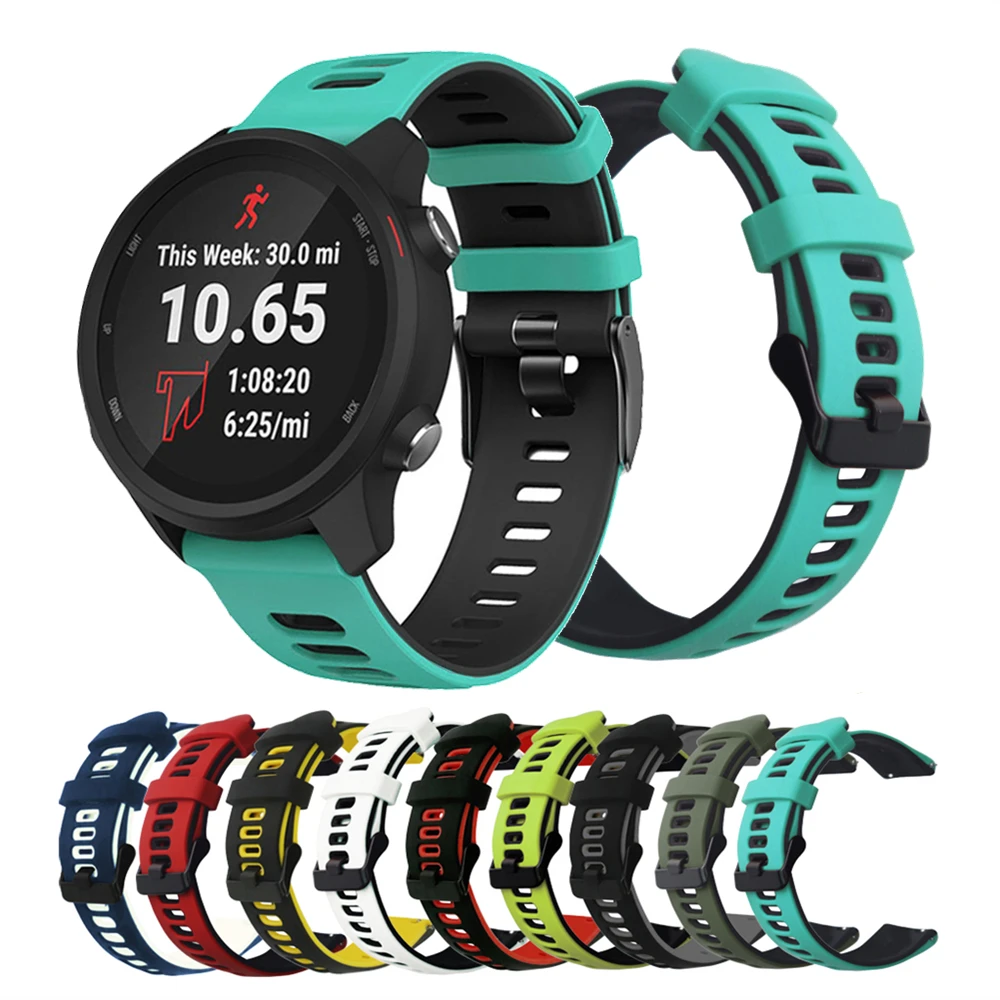 Doppelte Farbe Silikon Uhr Band Für Garmin 245 Armband Handgelenk Strap Für Forerunner 245M/645/Vivoactive 3 4/Venu Armband