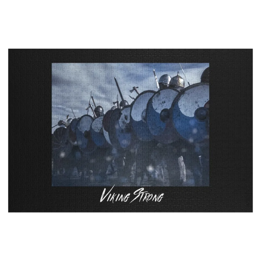 

Viking Warriors with Shields - Viking Strong Jigsaw Puzzle Woods For Adults Custom Name Wood With Photo Puzzle
