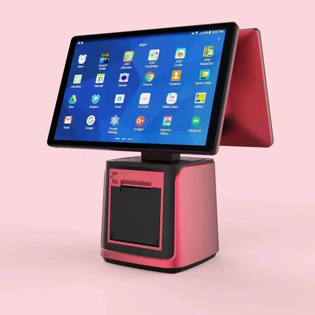 Google Play Android 14/11/12/13 Win10/linux، 15.6 +15.6/11.6 "شاشة مزدوجة تعمل باللمس نظام POS معدات الأجهزة OEM / ODM