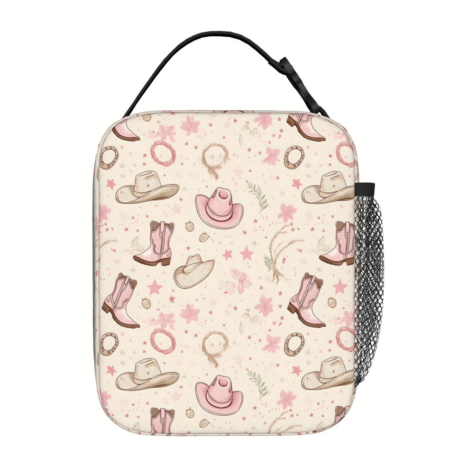 

Western Cowgirl-Themed Polyester Lunch Box - Insulated, Non-Contact with Food, Ideal for Work, School, Travel, Beach, Or Fishing
