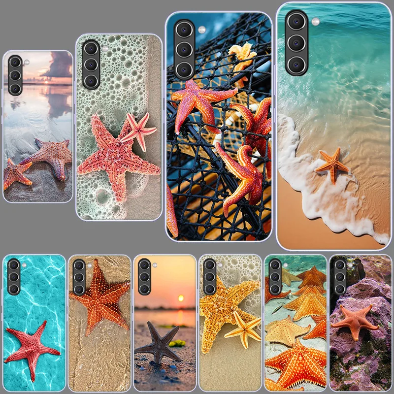 Starfish on The Clear Sea Beach Phone Case for Samsung A54 A14 A24 A34 5G Galaxy A02S A03S A04S A12 A22 A32 A52 A72 A13 A23 A33