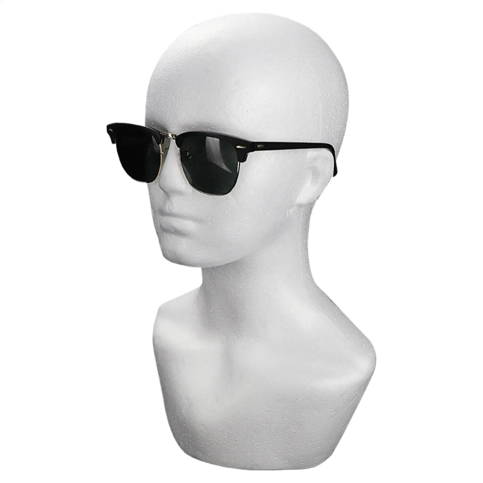 Testa di manichino Parrucca maschile Display Testa di manichino Modello Testa di manichino in schiuma Parrucche Occhiali Cappello Display Supporto Supporto Fotografia Puntelli