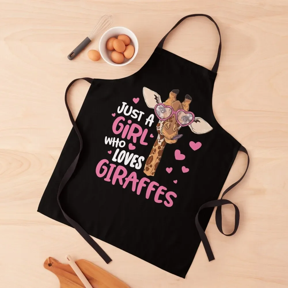 

Just A Girl Who Loves Giraffes Giraffe Lover Gift Apron Waiter Uniforms Goods For Home And Kitchen kitchen clothes Apron