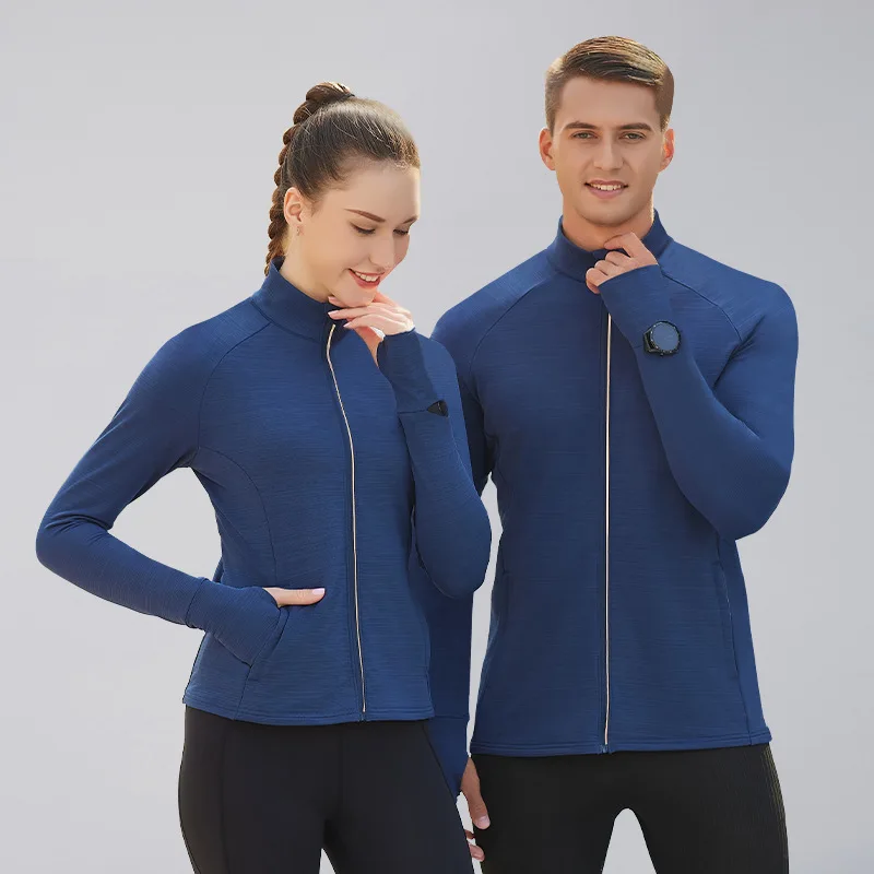 1pc Men's Women's Running Workout Sportswear High Elasticity Quick-Drying Breathable Zipper Jacket With Thumb Holes For Autumn