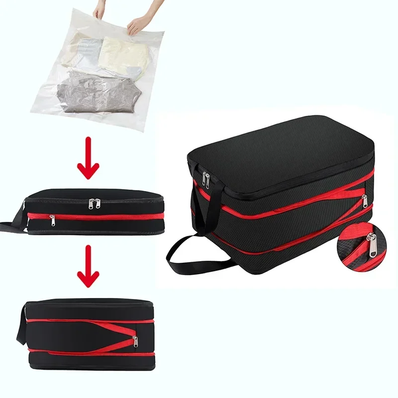 New Double-layer Portable Compression Storage Bag Travel Compression Packing Cubes Luggage Organizer Waterproof Suitcase Pouch