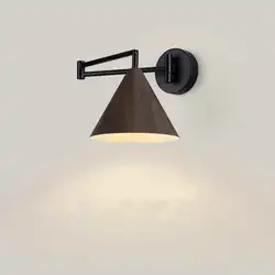 Nordic Wood Grain Rocker Arm Bedside Lamp Extendable Foldable Minimalist Design for Living Room Bedroom - Reading Light