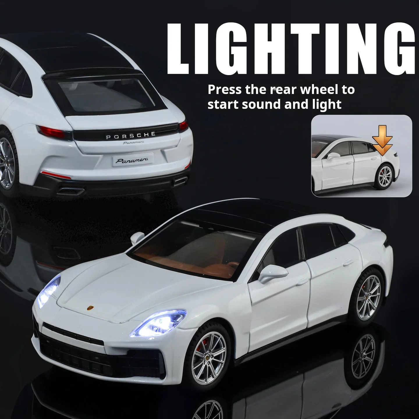 2025 New Style Officially authorized 1:24 Porsche Panamera Alloy Diecast Exquisite Model Pull Back Kid Gift Collect toy car