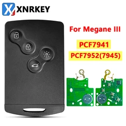 XNRKEY 4 pulsanti Smart Card chiave remota PCF7941/PCF7952 Chip 433Mhz per Renault Megane 3 Laguna 3 chiave per auto Fluence panoramica