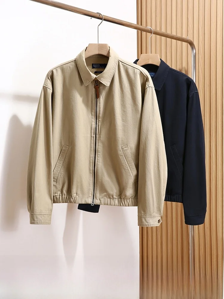 

Classic Double-sided Color Harington G9 Jaet Men's Vintage Hunting irt Collar Cotton Outerwear Casual Sle Zipper Closure